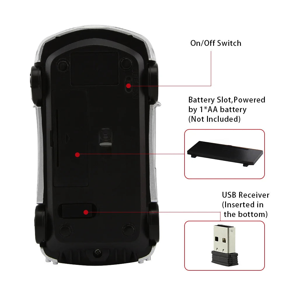 Wireless Mini Sports Car Mouse