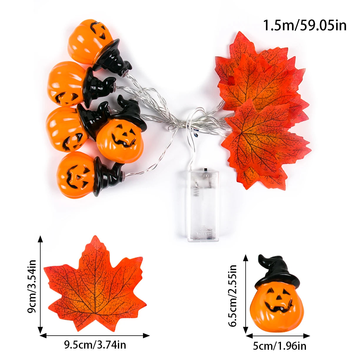 Artificial Maple Leaves Pumpkin LED Fairy String Lights