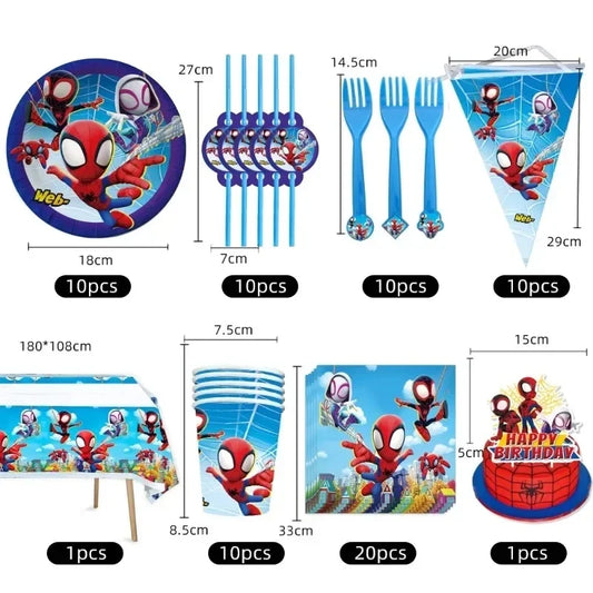 Marvel Birthday Party Disposable Tableware Spider-Man