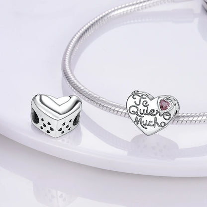 Pink Silver Plated Butterfly Flower Charm Beads for DIY