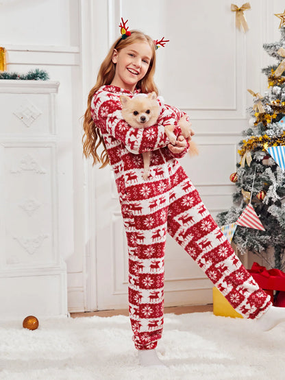 Winter Plush Pet Pajamas Dog Cat Christmas Jumpsuit