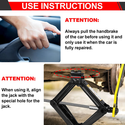 DayPlus Scissor Jack 2 Ton Car Lifting Tool