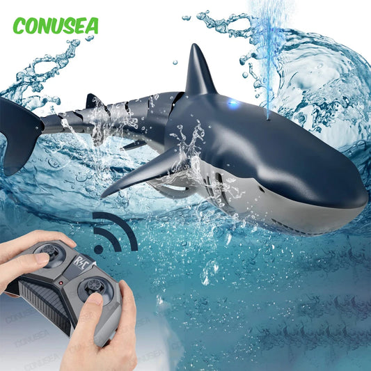 Smart RC Shark Whale Spray Remote Control Submarine Boat Toy