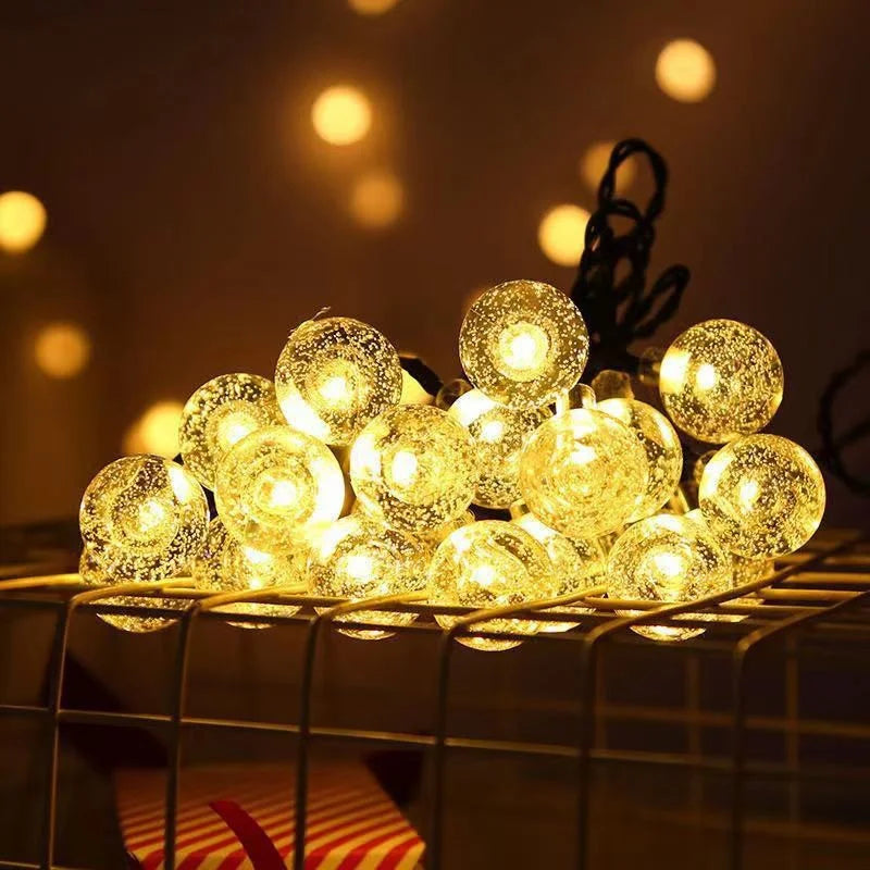 Solar Crystal Globe String Lights