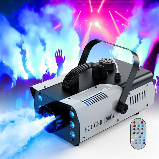 1200W Mini RGB LED Smoke Machine Remote Wedding Disco