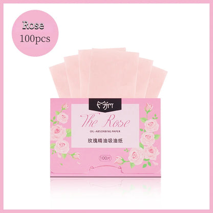 100pcs Facial Oil Absorbing Sheets Matte Face Blotting