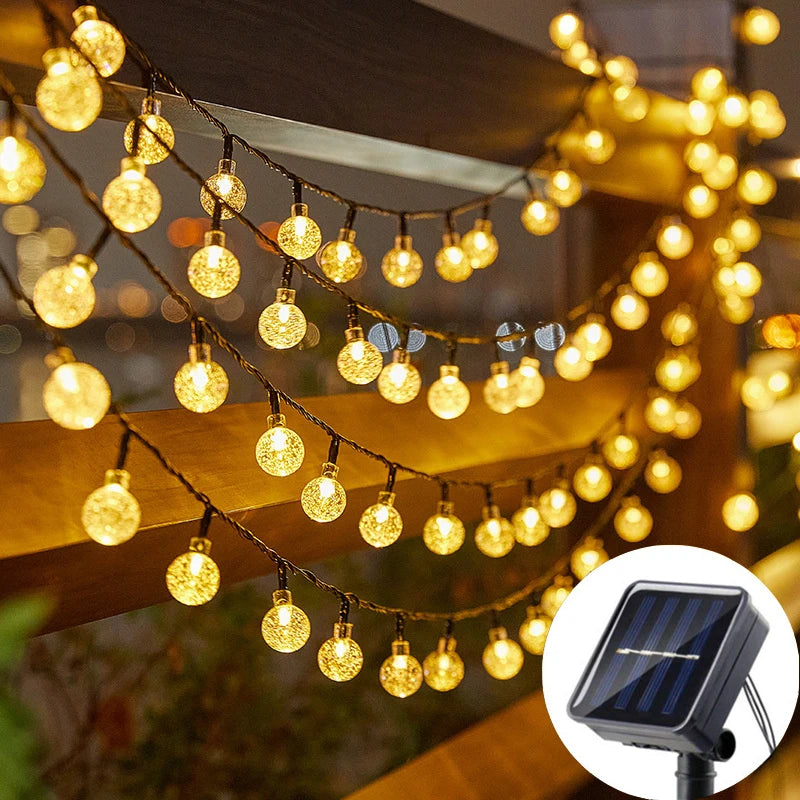 Solar Crystal Globe String Lights