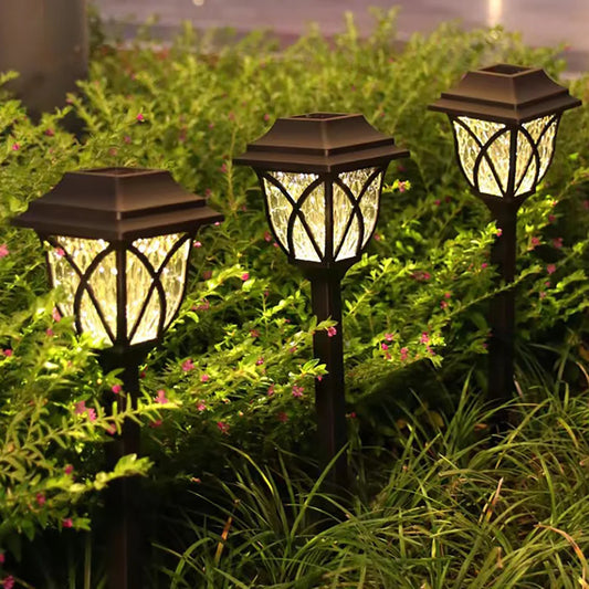 2pcs LED Solar Lawn Lights Outdoor Waterproof Pathway