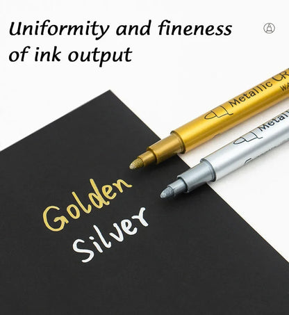 1/2Pcs Metallic Marker Pens Gold Silver Scrapbooking