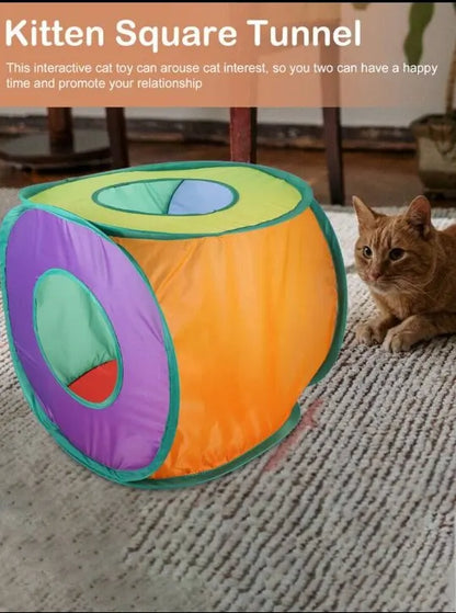 Foldable Cat Tunnel Tent Interactive Indoor Pet Toy