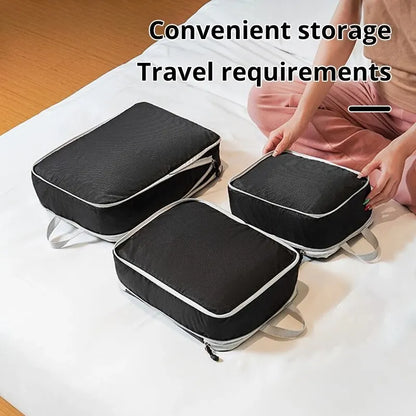 3Pcs Portable Compressible Travel Packing Cubes