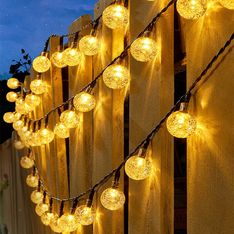 Solar Crystal Globe String Lights