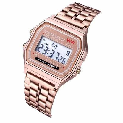 F91W Steel Strap Watch LED Digital Unisex Sports Wristwatch