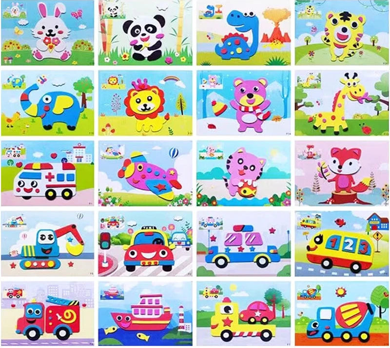 Kids 3D EVA Foam Stickers Animal Puzzle Educational Toy