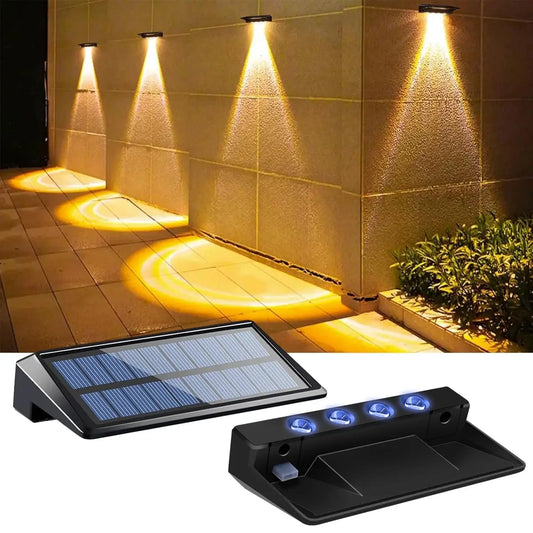 Solar Fence Lights RGB or Warm White Step Lighting