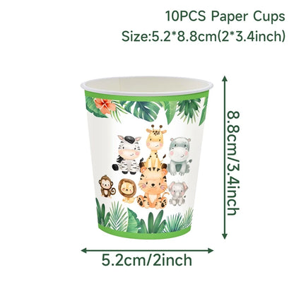 Jungle Safari Disposable Tableware Animal Party Decor