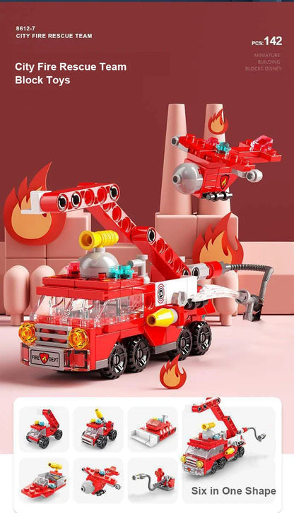 Children’s Assembly Blocks Fire Truck Police Car Ambulance Plane Tank