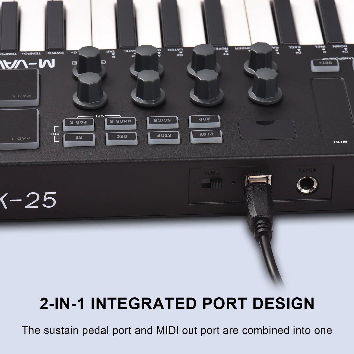 M-VAVE 25-Key MIDI Controller Mini USB Keyboard