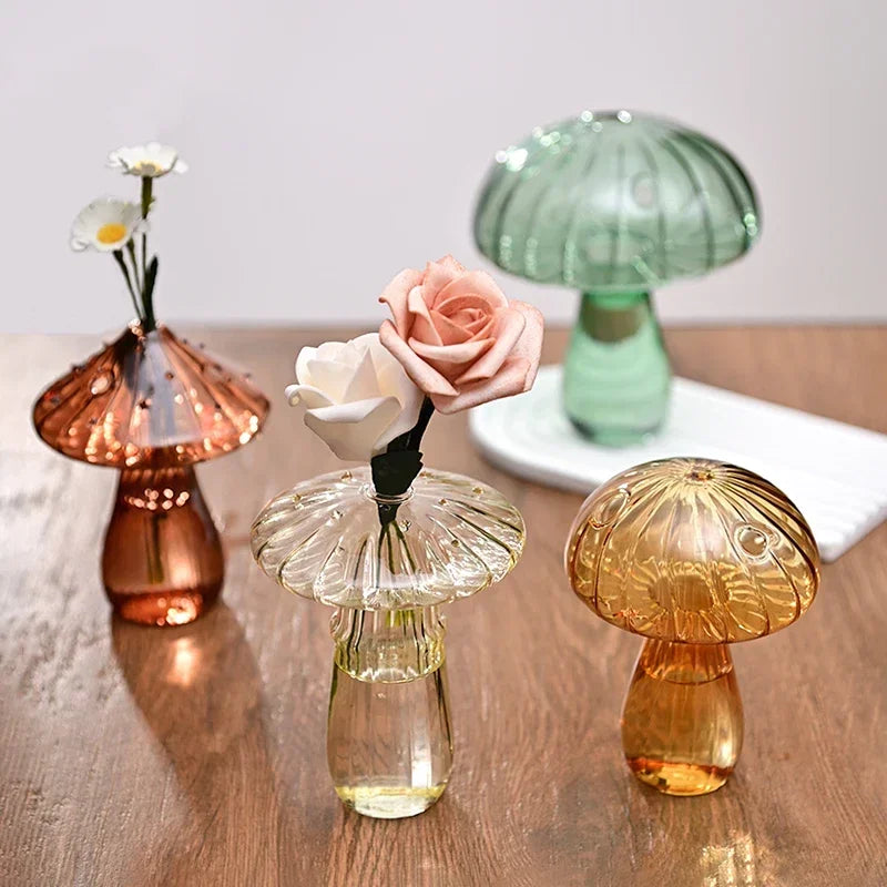 Mushroom Glass Vase Terrarium DIY Aromatherapy Bottle