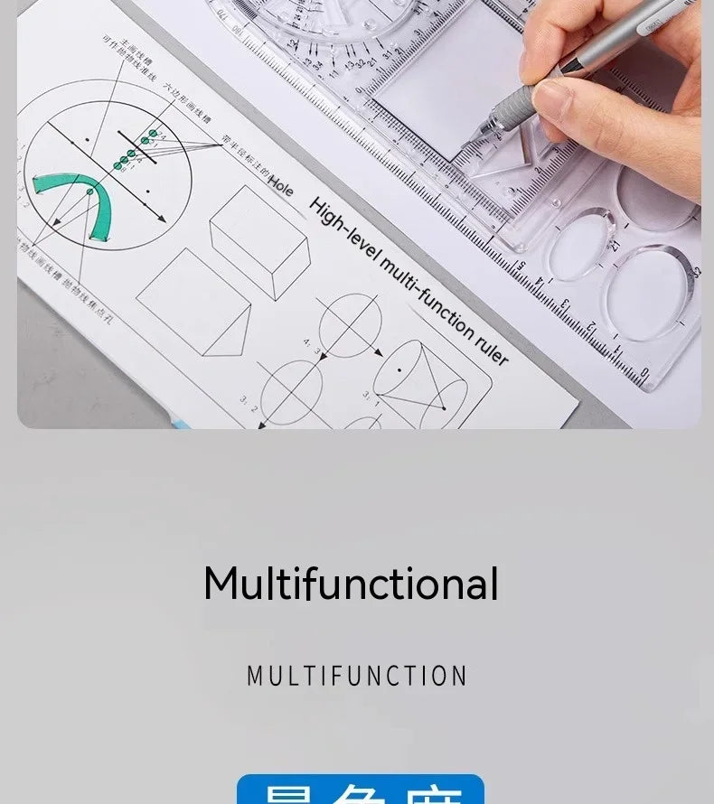 Professional Geometric Ruler Set Math Drawing Template