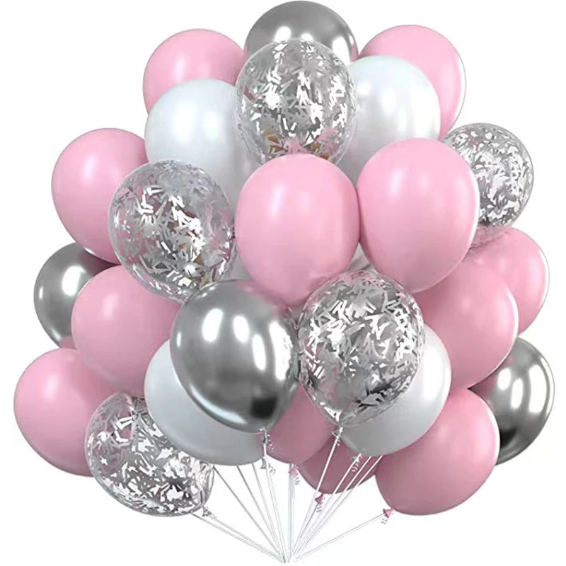 30pcs Confetti Metallic Chrome Balloons Wedding Decor