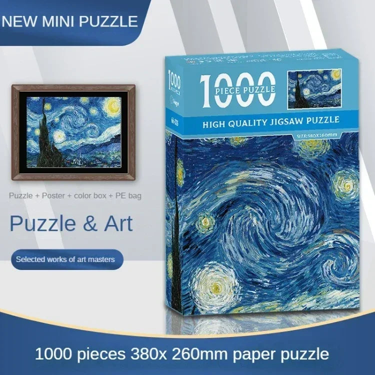 Van Gogh 1000 Pieces 38*26cm Jigsaw Puzzle Educational Christmas Gift