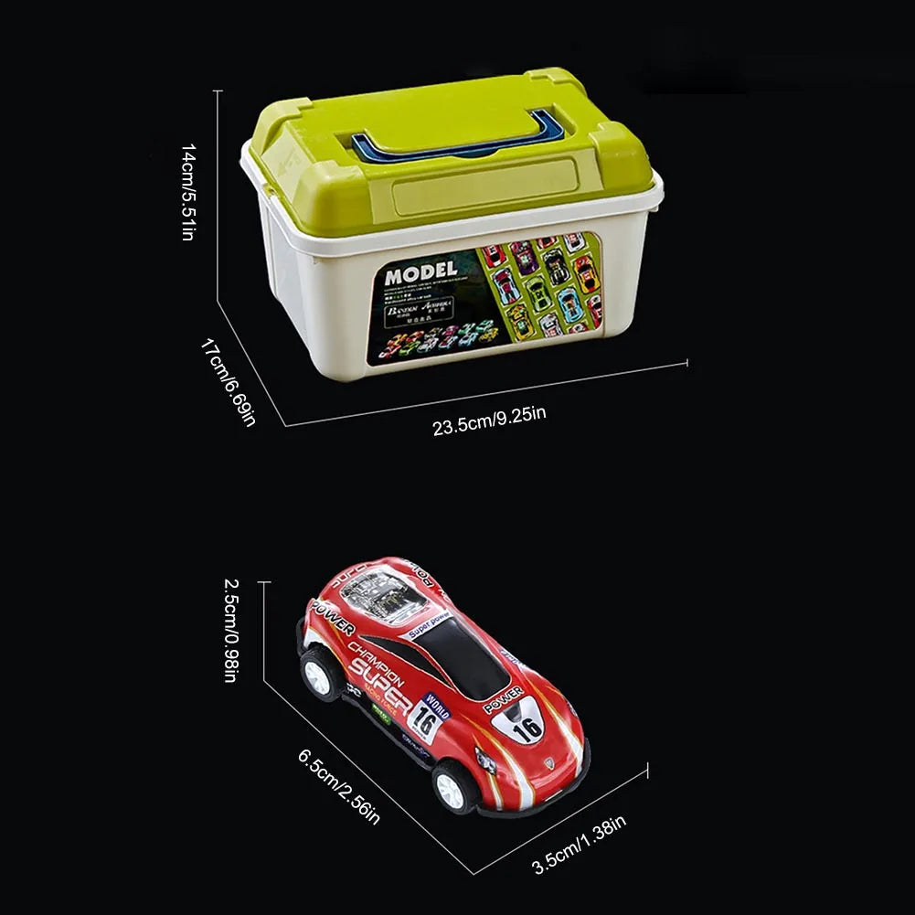 Mini Alloy Car Model Set with Storage Box Inertia Toy