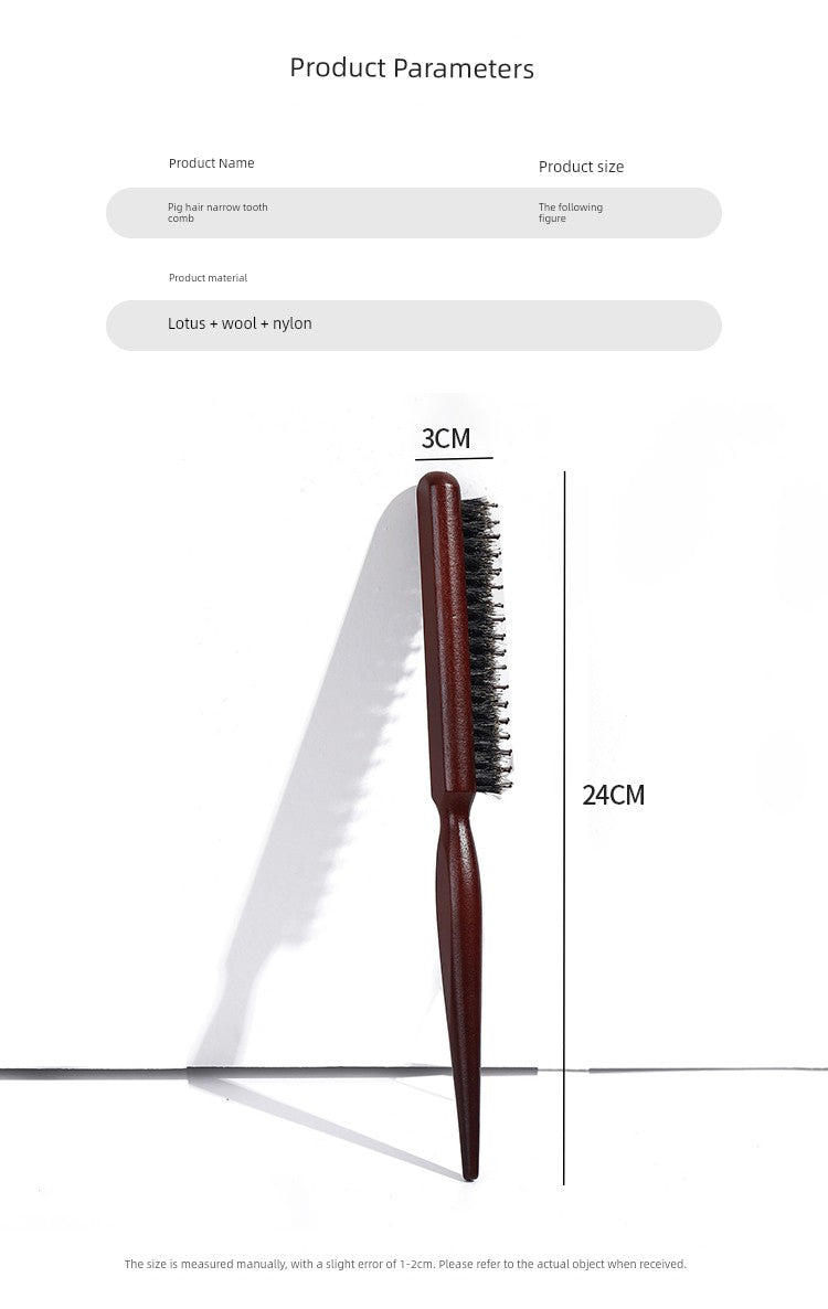 Bristle Three-Row Long-Handle Makeup Comb Pointed Tail Hair Styler