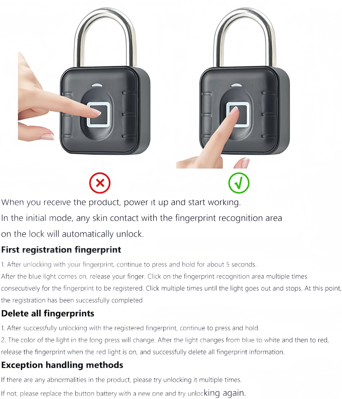 Tuya Bluetooth Fingerprint Padlock Smart Luggage Lock