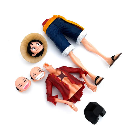 28cm One Piece Smiley Luffy Face Changing Figure Toy