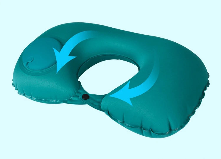 Inflatable Neck Air Pillow Press Folding Travel Pillow