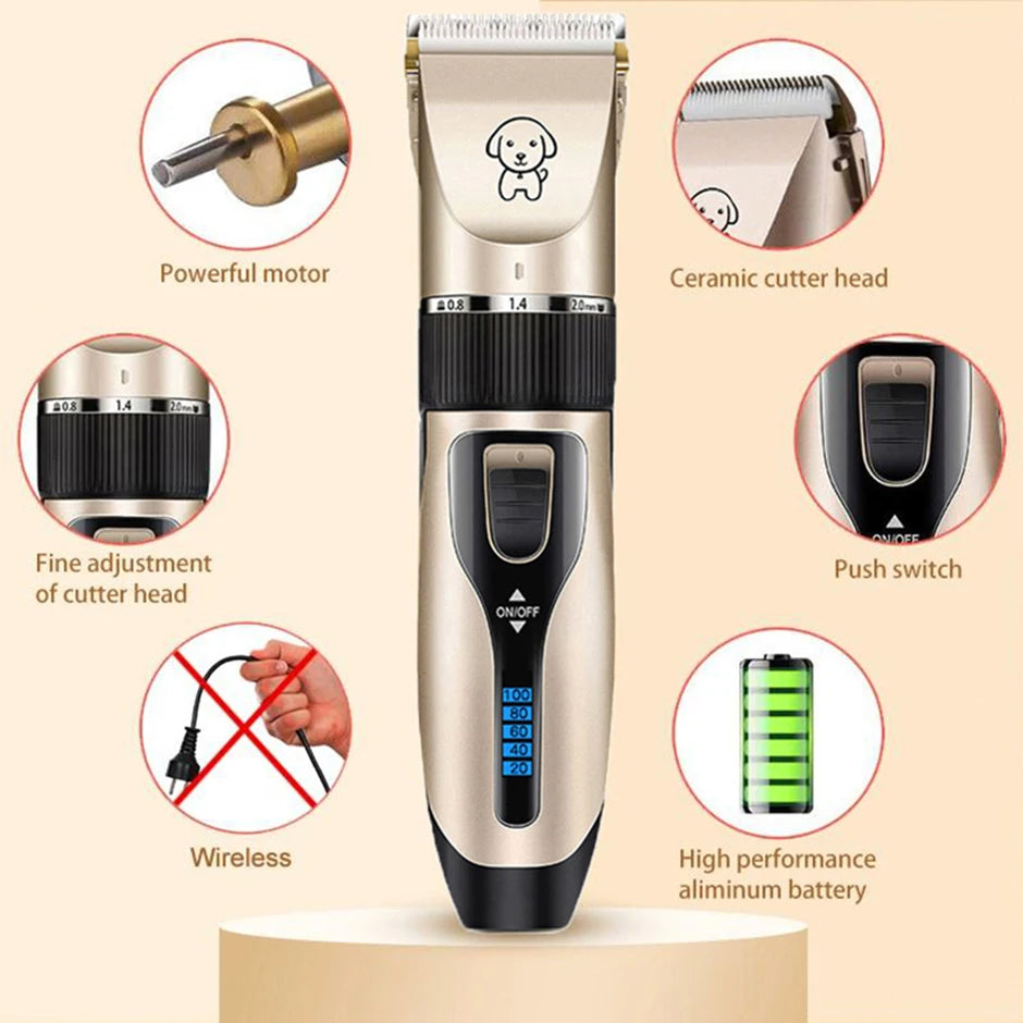 Professional Dog Hair Clipper Rechargeable Grooming Machine