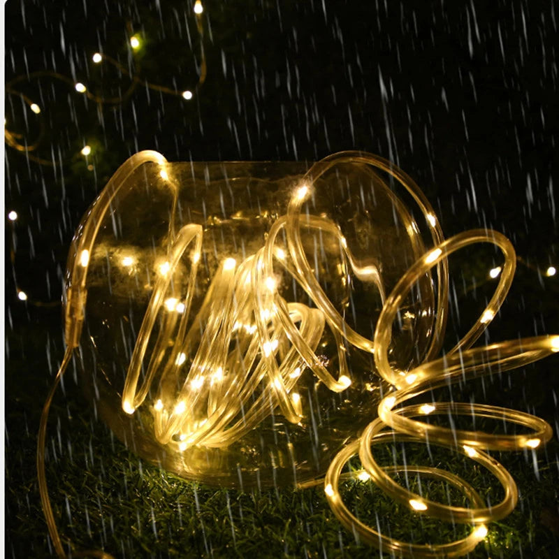 Waterproof Solar Tube String Lights with 8 Modes