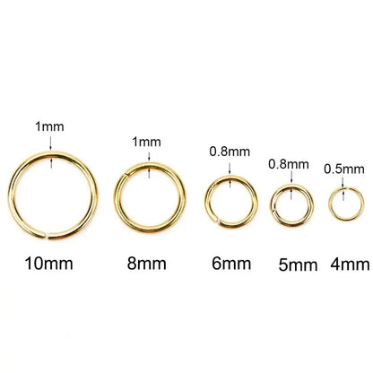 100pcs PVD Stainless Steel Open Jump Rings Necklace Bracelet