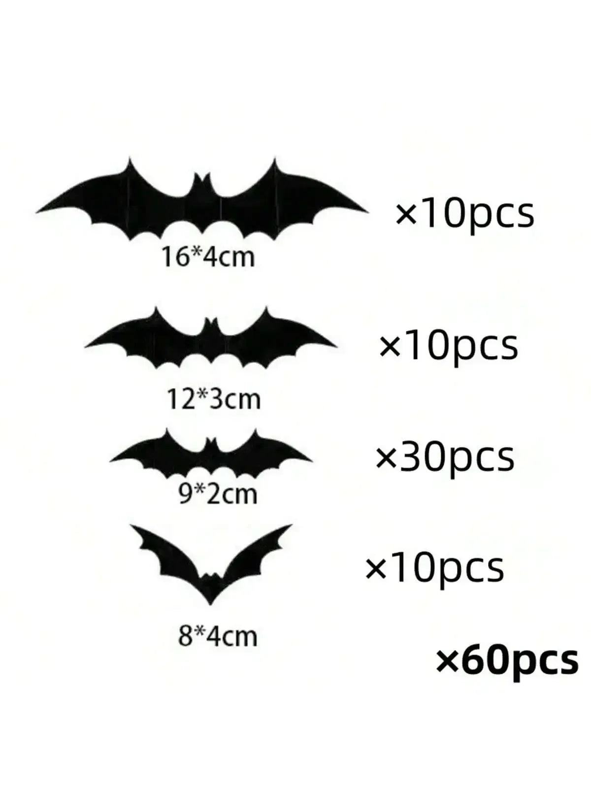 3D Waterproof Bat Wall Stickers (60 pcs)