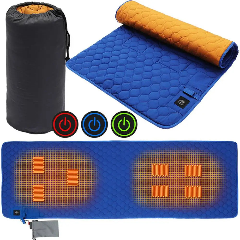 Heated Sleeping Bag Pad USB Power 7 Heating Zones