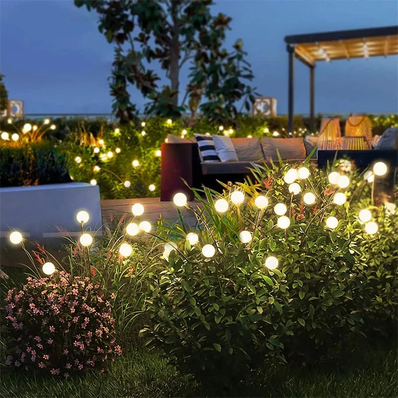 6/8/10 LED Solar Firefly Garden Lights Outdoor Waterproof