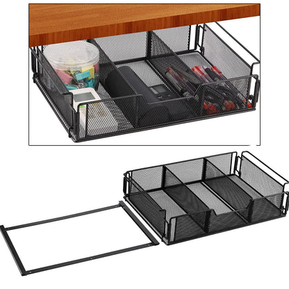 Under Desk Drawer Storage Basket Hidden Tray Organizer