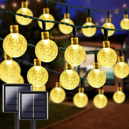 Solar Crystal Globe String Lights