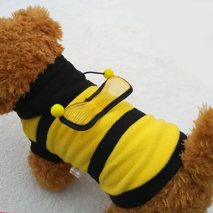 Bee Pet Coat Fleece Dog Cat Hoodie Halloween Costume