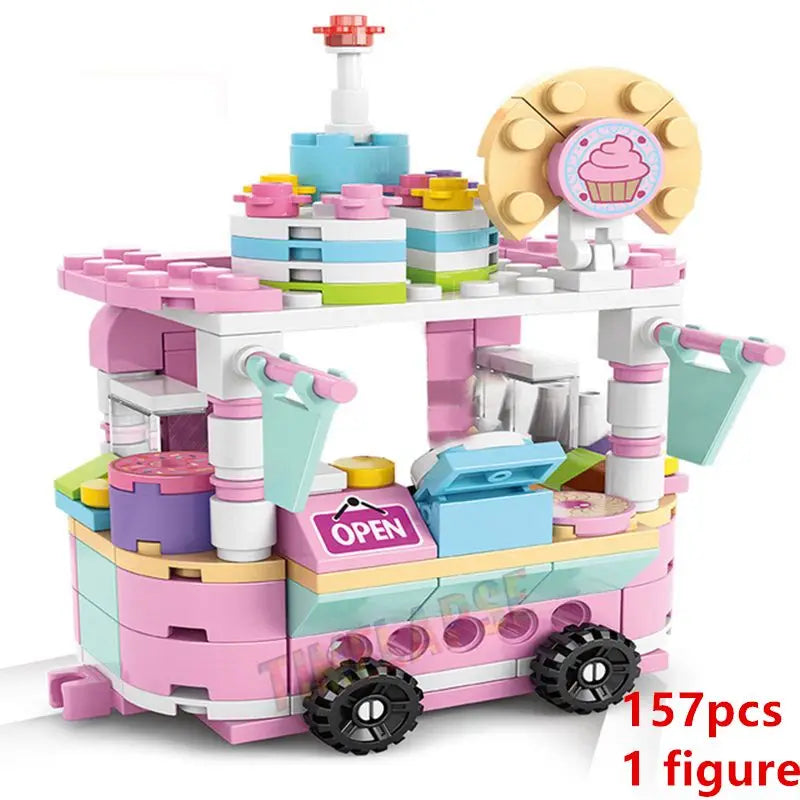 DIY Ice Cream Car Store Blocks Movie Model Kids Toy