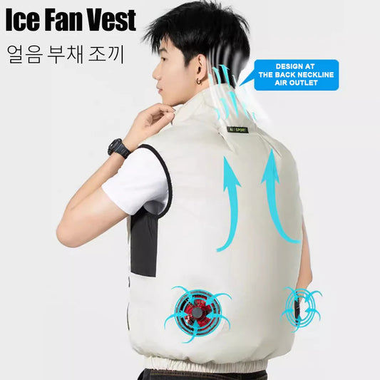 2024 Cool Vest Wearable Cooling Fan Fishing Work Vest