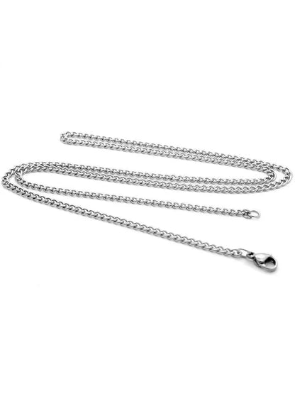 Men Stainless Steel Basic Cuban Chain Necklace Titanium