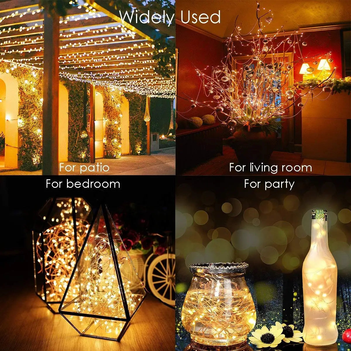 Solar LED String Lights for Christmas and Garden Parties