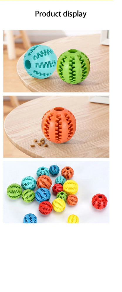 Rubber Dog Chew Treat Ball Tough Teeth Cleaning Toy