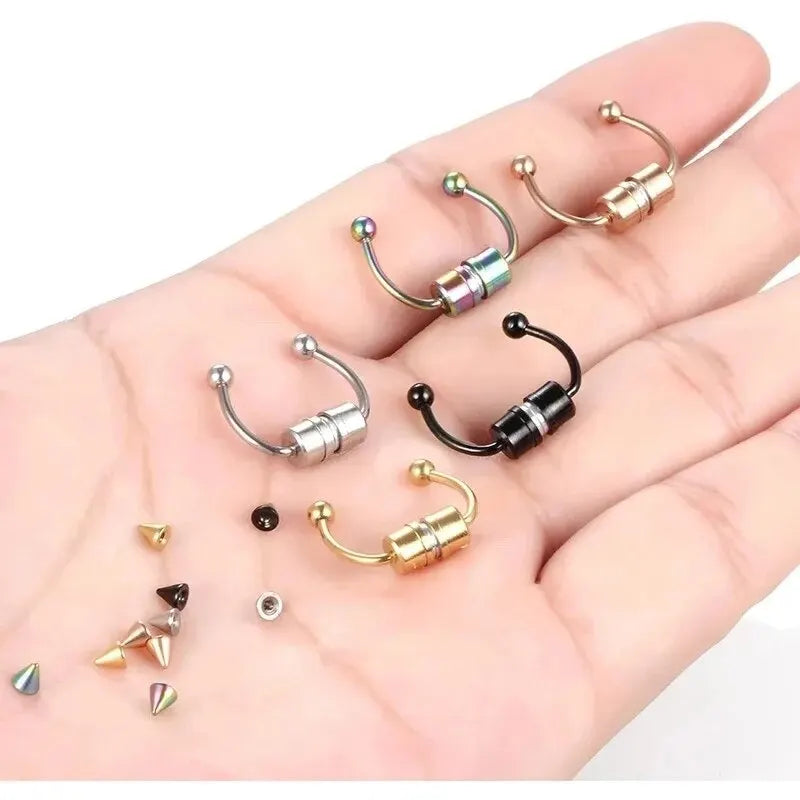 1pc Magnetic False Nose Ring Non-Piercing Nose Cuff