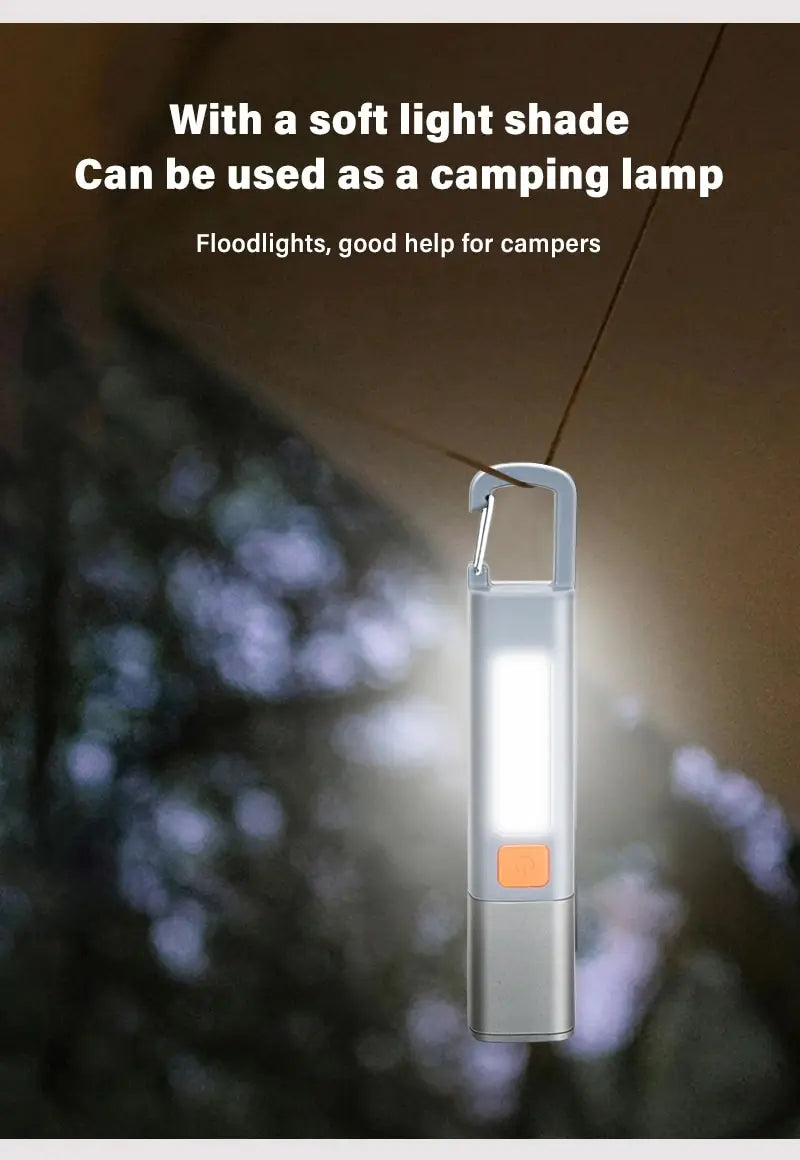 Strong Lighting ABS Flashlamp USB Charging Camping Light