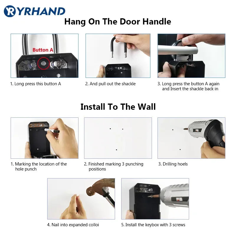 YRHAND TTlock Wifi Security Lock Box Fingerprint Smart