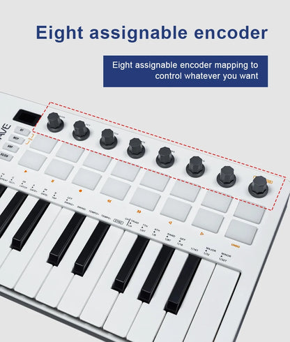 M-VAVE SMK-25 II MIDI Controller 25 Keys RGB Pads