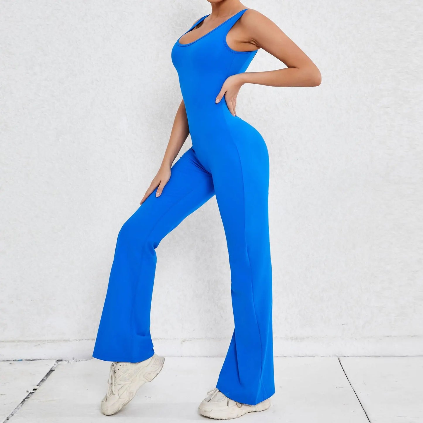 Cutenew Backless Jumpsuit Stripe Patchwork Women One Piece Wear